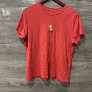 Women's Polo Ralph Lauren shirt red Embroidered rainbow‎ pony Size XL